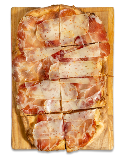 pinsa pecorino e coppa romana