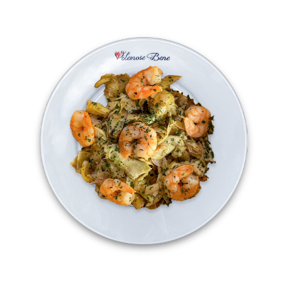 insalata carciofi e gamberi